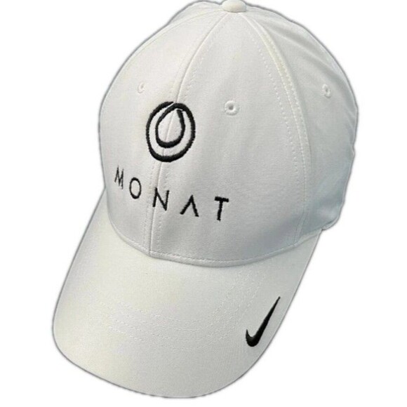 Nike Other - Nike MONAT Legacy 91 Hat White Swoosh Logo Oil Drop Dri Fit  Performance Strap